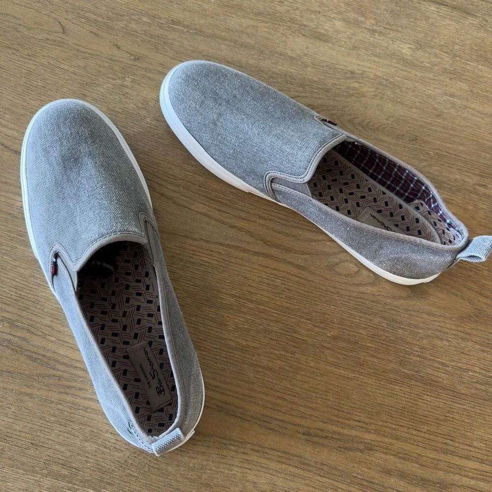 Ben Sherman Men's Slip-On Gray Canvas Fabric Loafers-Size US 13‎